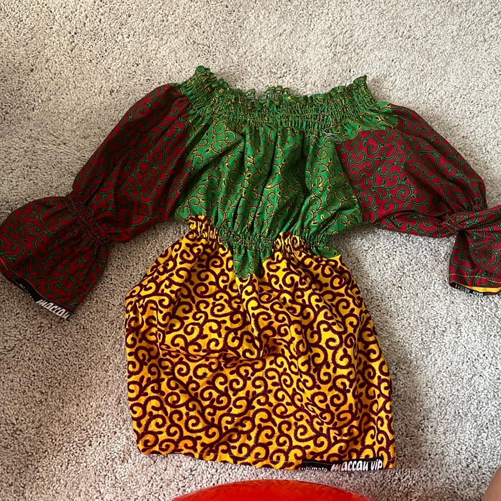Stretchy West African Printed Fabric Top (From Nigeria 🇳🇬) off the shoulder